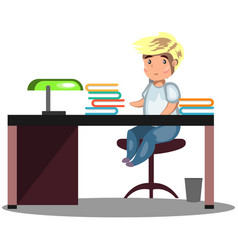 Man sitting at a desk Man sitting at a desk vector image