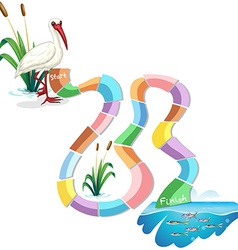 Ocean view with the cloud board blank space Vector Image
