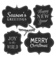 Chalkboard style vintage labels for christmas vector image