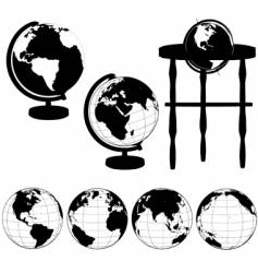 Globes silhouettes vector image