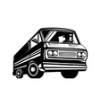 Closed Delivery Van Retro vector image