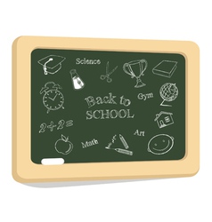 School icons on chalkboard vector image