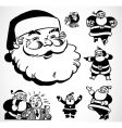 Retro santa ornaments vector image