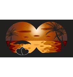 Palm in the sunset EPS 10 vector image