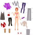 Dress up paper doll vector image