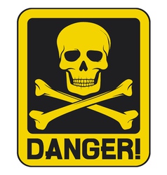 Skull danger sign vector image