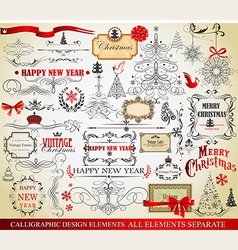 Christmas calligraphic elements Christmas calligraphic elements vector image