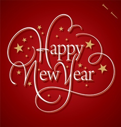 Happy new year hand lettering vector image