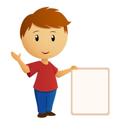 Boy with placat vector image