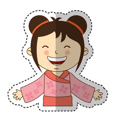 Japanese little girl icon vector image