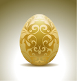 Golden egg with floral decoration vector image
