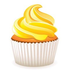 Yellow cupcake vector image