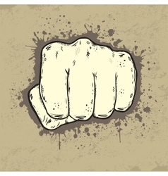 Beautifull of fist in grunge style vector image