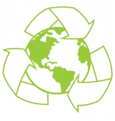 Planet earth with recycle symbol vector image