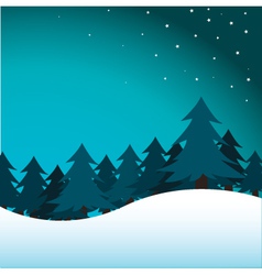 Pine trees vector image