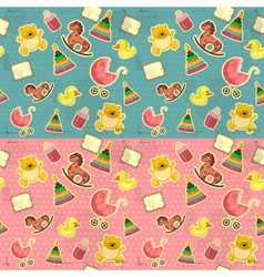Seamless infant deco pattern vector image