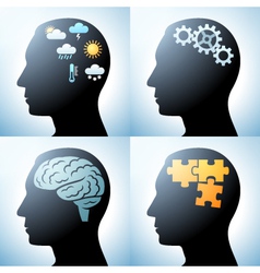 Human head with brain concepts vector image