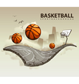 Basketball court vector image