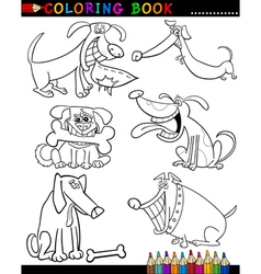 Cartoon Dogs for Coloring Book or Page vector image