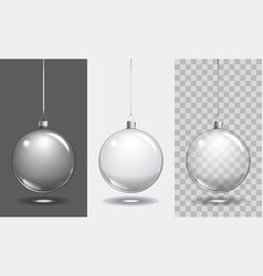 Christmas glass ball on transparent background vector image
