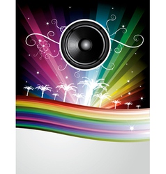 Speaker rainbow background vector image