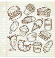 JUNK FOOD DOODLE vector image