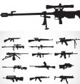 Firearm silhouettes vector image