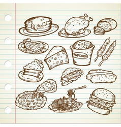 Junk Food Doodles vector image