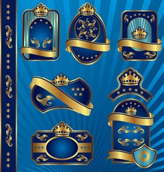 Blue royal labeles blanck Blue royal labeles blanck vector image