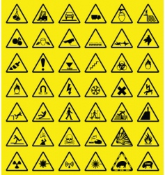 Hazard sign collection vector image