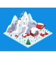 Isometric Ski Resort with Hotel Buildings vector image