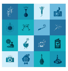 Happy birthday icons set Happy birthday icons set vector image