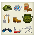 Tourism equipment icons Tourism equipment icons vector image