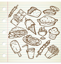 Junk Foods Doodle vector image