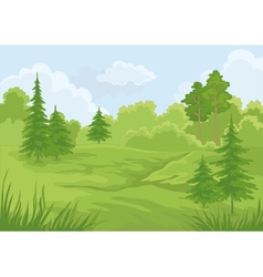 Landscape summer forest vector image