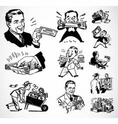 Retro money graphics vector image