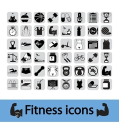 Fitness icons set vector image