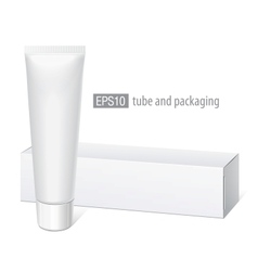 Realistic white tube and packaging vector image