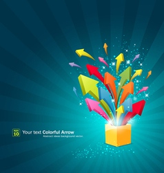 Arrow magic box with sparkling light vector image