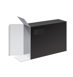 Black Package Box Opened lying on its side vector image