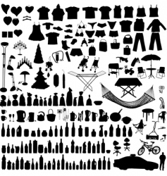 Household items set vector image