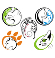 Cat silhouette collections vector image
