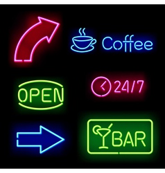 Glowing neon signs vector image