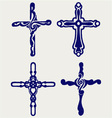 Religious cross design collection vector image
