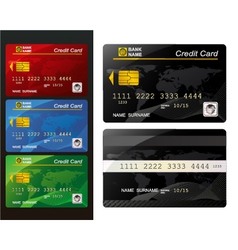 Set of credit card vector image