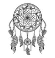 Dream catcher with ornament tattoo art vector image