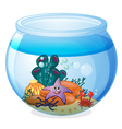 A water bowl and a fish vector image
