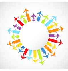 Rainbow airplanes vector image
