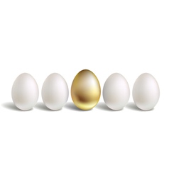 Gold Egg Concept White and unique golden eggs vector image