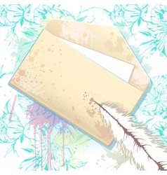 Card with grunge envelope vector image